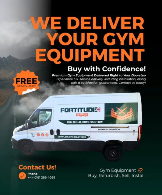 💪 Bringing Strength to Your Doorstep!
Based in Manchester, we deliver, install, and refurbish premium gym equipment across the UK — so you can focus on your fitness, not the logistics. 🚚✨

🏋️‍♂️ Buy | Refurbish | Sell | Install
✅ Free local delivery
📞 Call us today: +44 0161 399 4069

#GymEquipmentUK #ManchesterFitness #FortitudeEquip #UKDelivery #GymInstallation #HomeGymSetup #FitnessUK #strengthdelivered